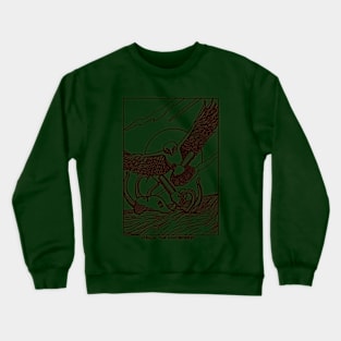 Owl_and_Octopus_linework Crewneck Sweatshirt